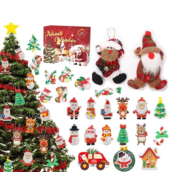 Julkalender med Nedräkningsplyschdocka i Blind Box - Avstressande Hängsmycke A
