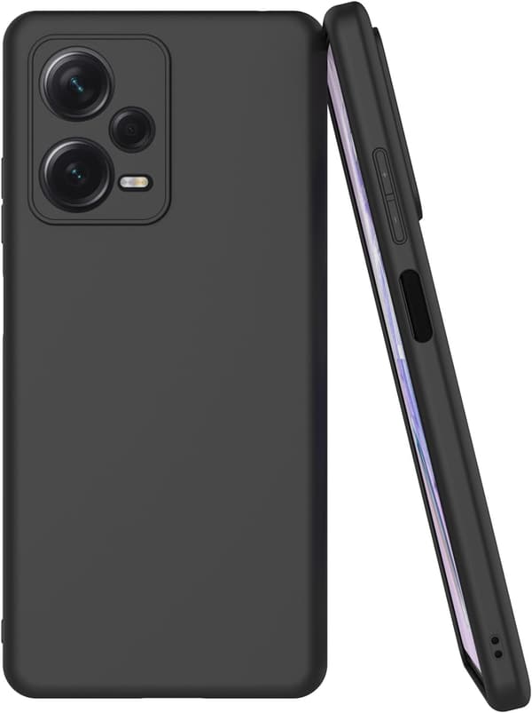 Kompatibel med Xiaomi Redmi Note 12 Pro Plus 5G / Pro+ Cover, Sort Silikone Cover til Redmi Note 12 Pro+ Sort Etui
