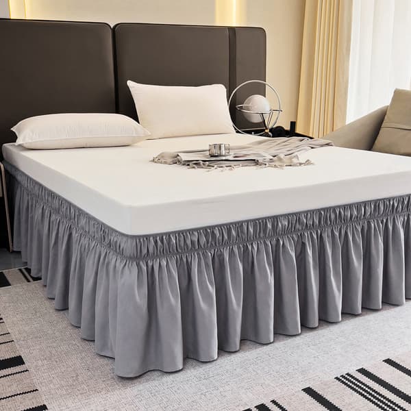 Dobbeltsengs himmelseng - 150 x 200 cm - Blød børstet polyester mikrofiber sengehimmel, 40 cm drop - Grå