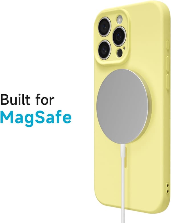 Flytande Silikon Magnetiskt Fodral för iPhone 14 Pro Max, GUL iPhone 14 Pro Max