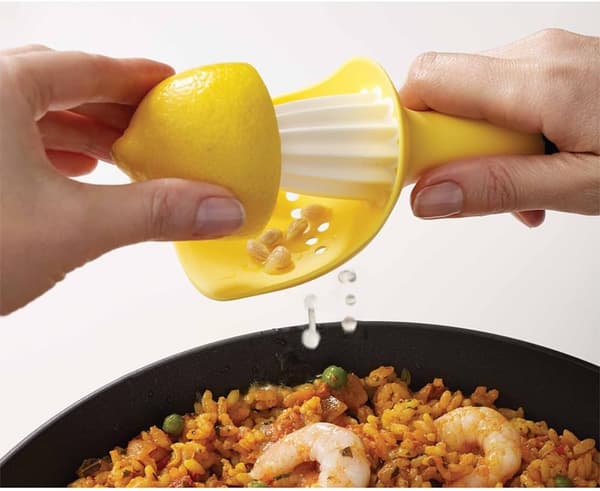 Manuel citruspresser, citronpresser, appelsin- og limepresser med kop til opsamling af kerner, grøn