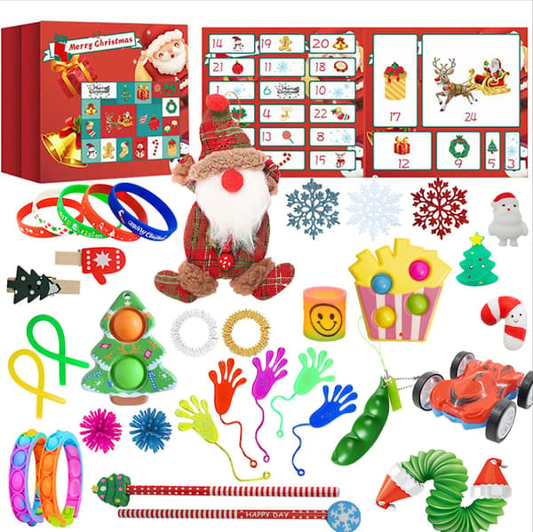 Julkalender med Nedräkningsplyschdocka i Blind Box - Avstressande Hängsmycke A