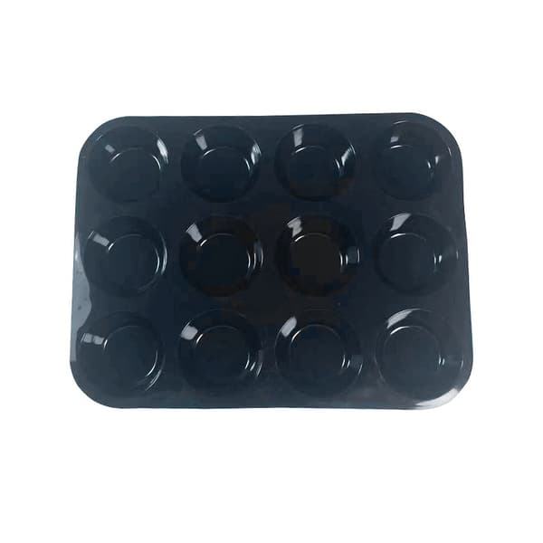 Silikon kakeform - Muffinsform med 12 kopper Svart Black