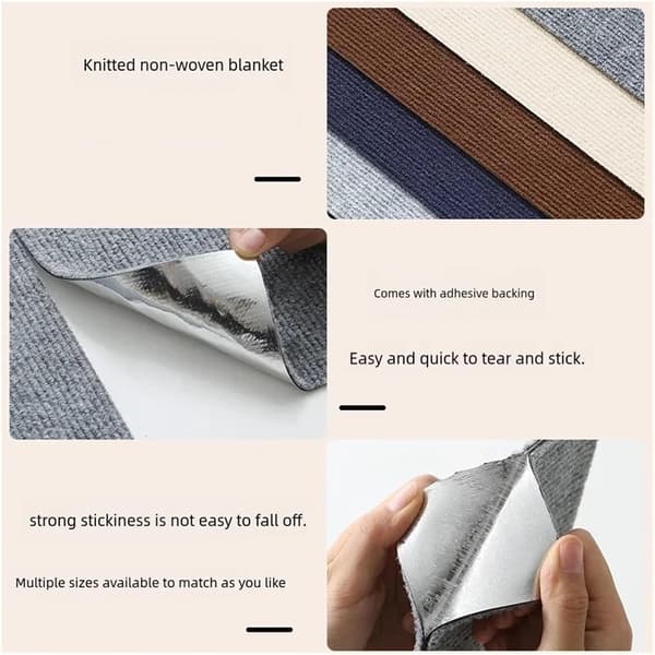 Selvklæbende tæppe til katte, anti-kattekrads, sofa DIY kattekradsebræt, sofaprotektion, poter slibning, kan tilpasses (lysegrå, 30x30cm) 30CM*30CM*4MM