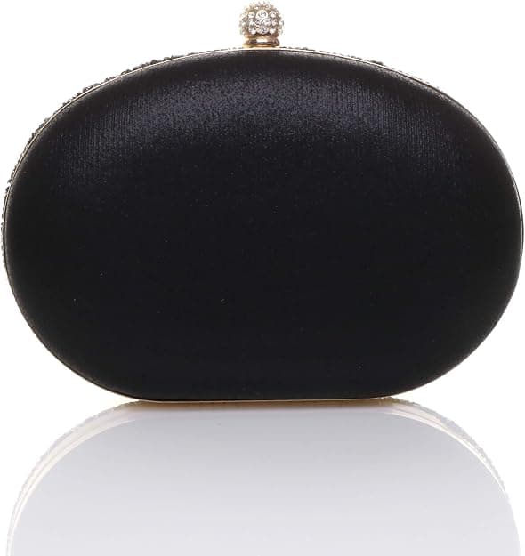 Diamantutsmyckad oval balkopplingsväska (svart, 19,5 cm*4,5 cm*15,5 cm) black