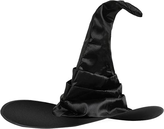 Heksehat, sort heksehat til kvinder, Halloween-hat til børn og voksne, heksekostume