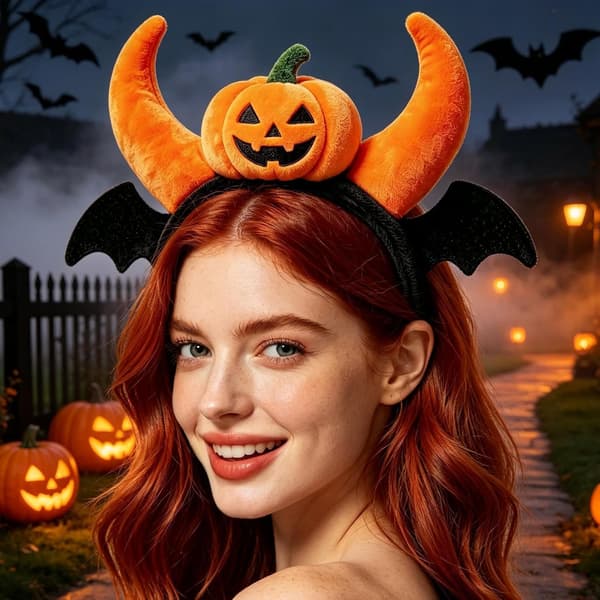 Halloween Gresskar Hodebånd Hodeplagg Skummelt Spøkelse Flaggermus Gresskar Tilbehør (22cm*20cm)
