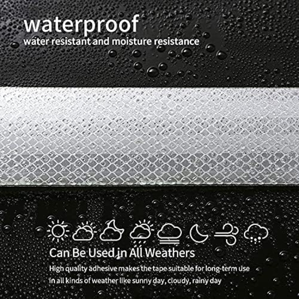 Vit reflextejp, 5 meter x 5 centimeter, vattentät reflextejp, självhäftande varningstejp