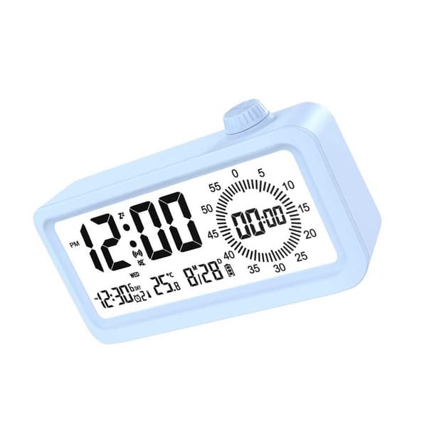 Oppladbar smart vekkerklokke med LCD, nattlys og nedtellingstimer blå Blue