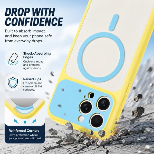 iPhone 15 Pro Max Magnetisk Deksel Kontrast Godterifarge, Hvit iphone15PROMAX