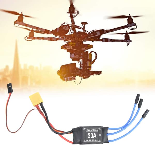 30A Brushless Elektronisk Hastighedsregulator, XT60 Brushless ESC til Fly, RC Bil Tilbehør, Egnet til Droner, Helikoptere, osv.