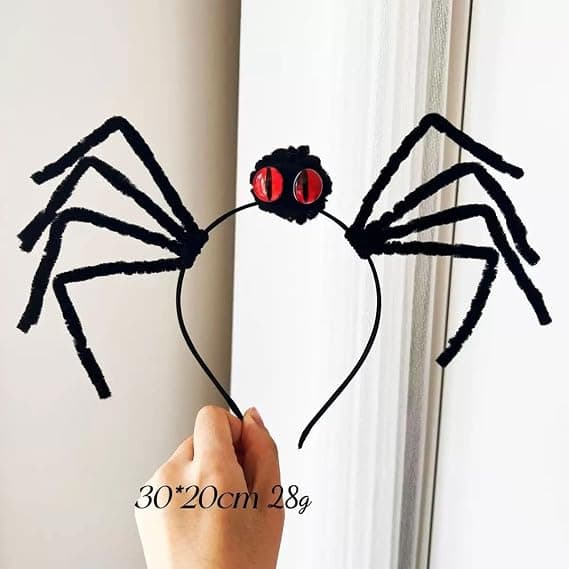 Hodebånd Halloween Edderkopp Hodebånd Hodeplagg for kvinner Enkel å bruke for Cosplay Temafester Hodebånd (rød, 30*20 cm) red