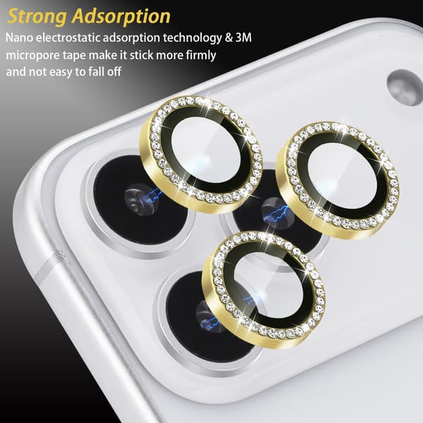 Kameran linssisuoja iPhone 17 Pro -puhelimelle, kulta iPhone 17Pro