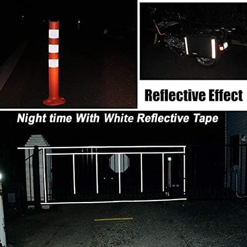Hvit refleksbånd, 5 meter x 5 centimeter, vanntett refleksbånd, selvklebende varslingstape