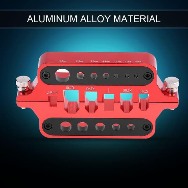 Multifunktionel loddestation i aluminium til XT60, XT90 og T (banan) stik