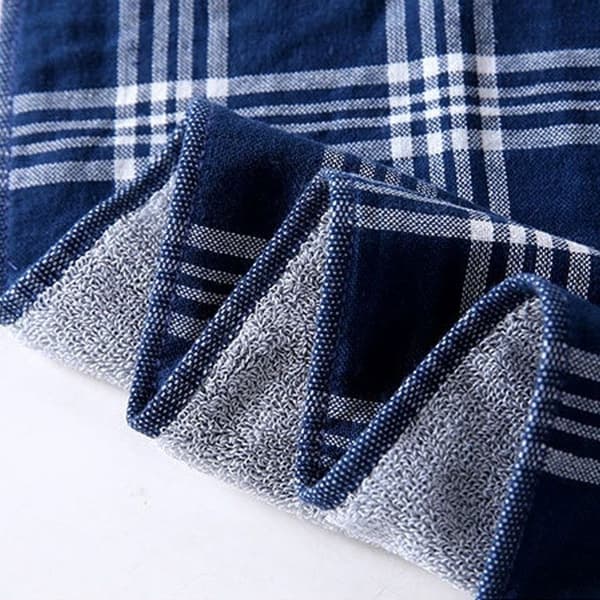 Sæt med 4 viskestykker 34 x 34 cm - Blødt ternet frotté - Superabsorberende håndklæder