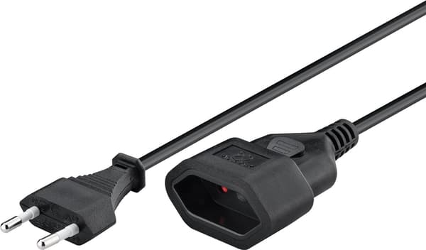 Jatkojohto Europlug, 5 m, musta