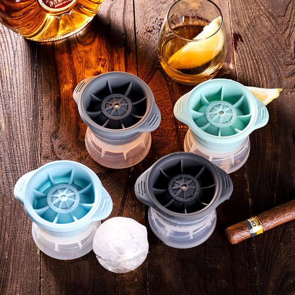 Kugleformet isterningbakke 6 cm | Isterningbakke til perfekte iskugler | Stor isterningeform til whisky, cocktails