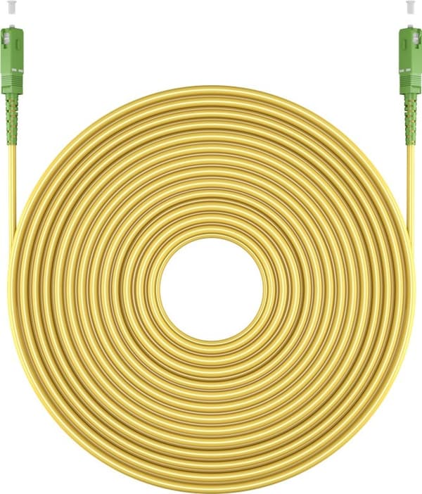 Fiberoptisk kabel (FTTH), Singlemode (OS2) Gul, gul (Simplex), 20 m