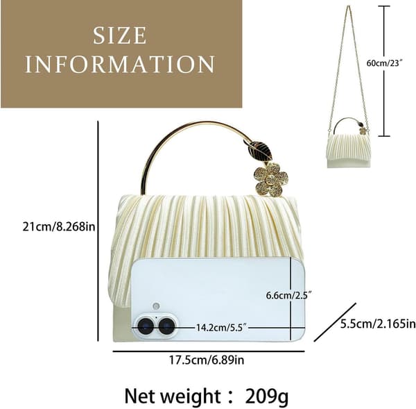 Damväska Crossbody-väskor, Axelväskor som matchar allt, Aftonclutchväskor (beige) beige