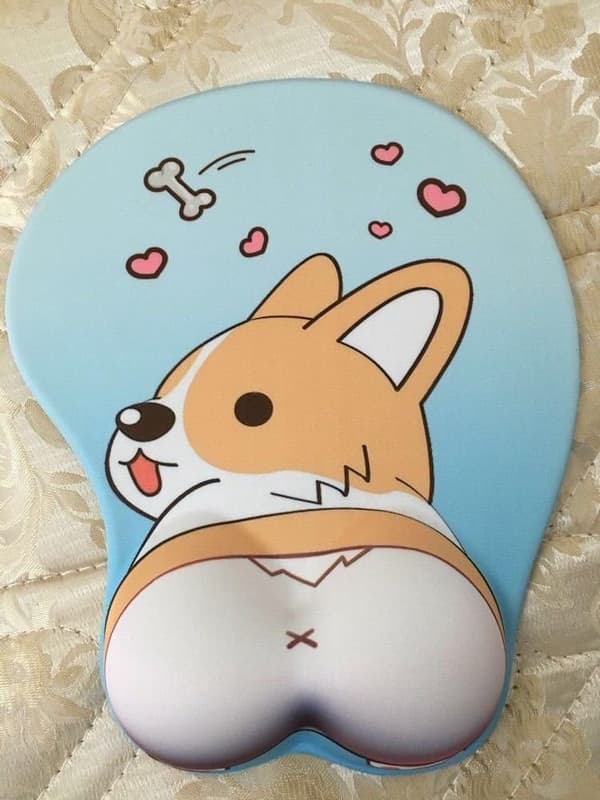 3D Corgi Musemåtte, Skridsikker Silikone Musemåtte, Anime Hunde Design, med Håndledsstøtte til Kontorbrug