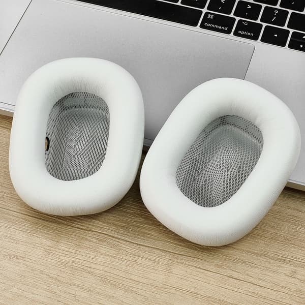 2-pak lammeskinds ørepuder kompatible med Apple AirPods Max - Premium erstatningspuder i memoryskum Grå Gray
