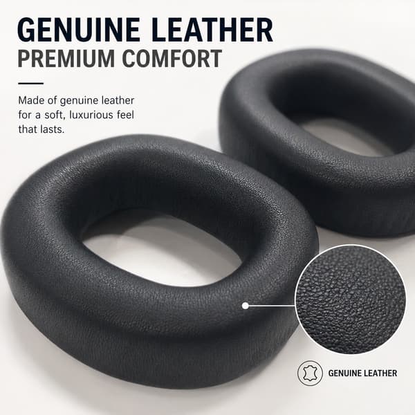 Bowers & Wilkins PX7S2 PX8 Ørepuder Ægte Læder Sort 10