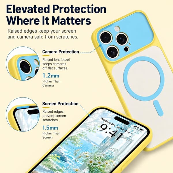 iPhone 15 Pro Max Magnetisk Deksel Kontrast Godterifarge, Hvit iphone15PROMAX