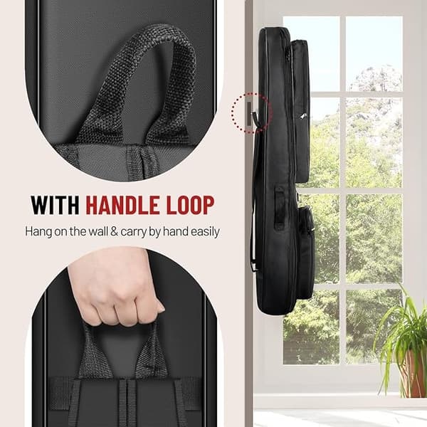 40-41 tommers akustisk gitarbag med 10T polstring Svart Black