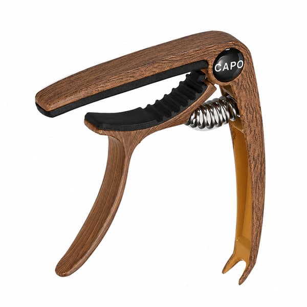 Gitar-capo i sinklegering for akustiske gitarer Dark wood color