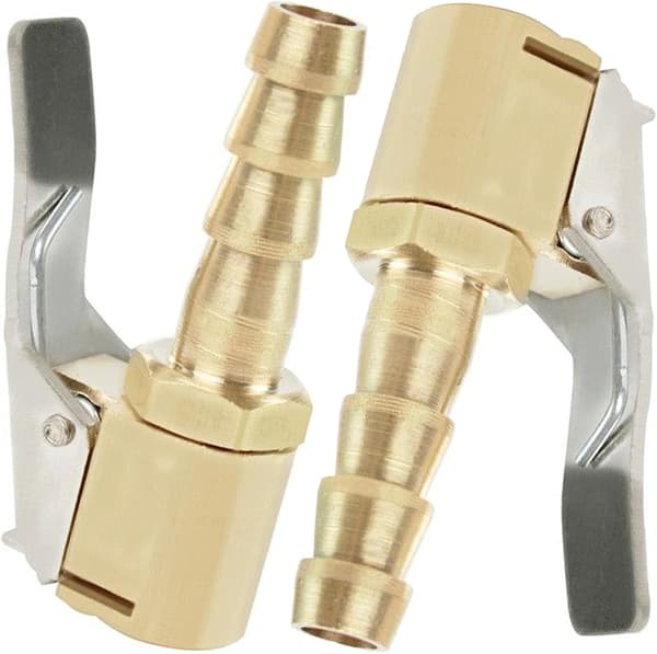 Stykker Oppustningsdyse, Oppustningsventil Clip Clamp Connector Adapter, til Dækventiler, Messing, 8mm