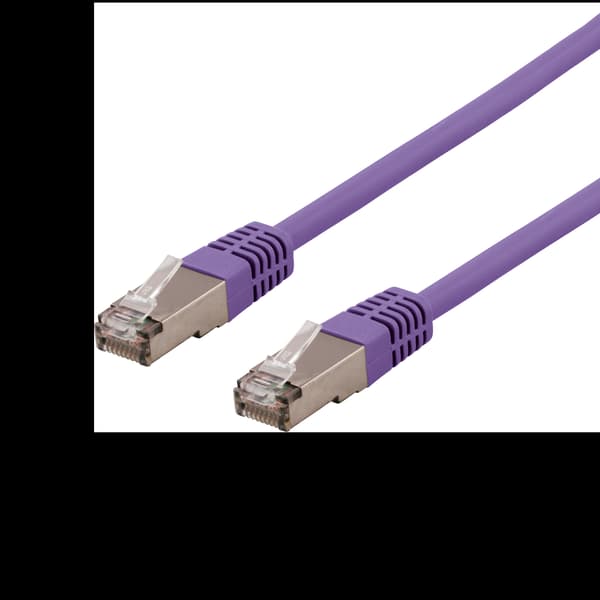 S/FTP Cat6 patchkabel 1m 250MHz Deltasertifisert LSZH lilla