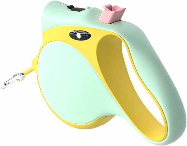 Infällbart hundkoppel med LED-ljus, gul yellow