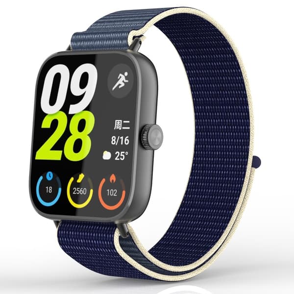 Redmi Watch 5/4 flätat nylonarmband Blue + White