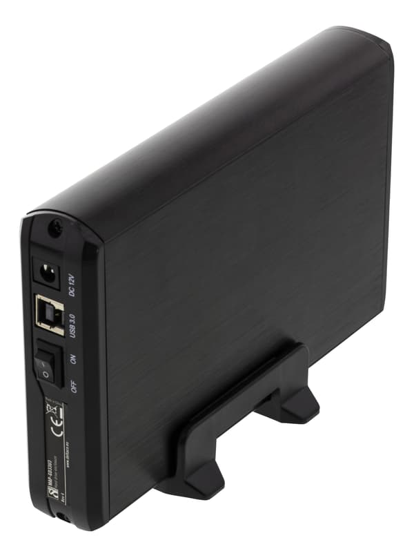 Eksternt kabinett for 1x 3,5\" SATA harddisk, USB 5 Gb/s, svart
