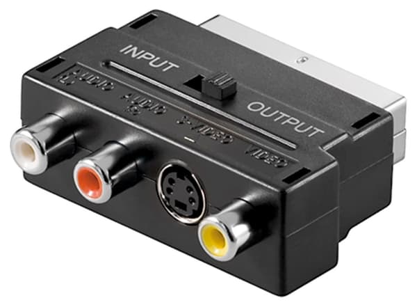 Scart til komposit lyd/video og S-Video adapter, IN/UD