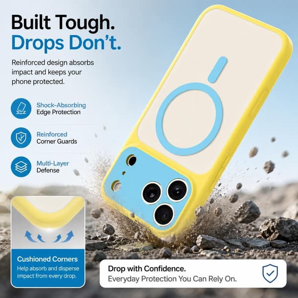 iPhone 17 Pro Magnetisk deksel i kontrastfarger, hvit iphone17PRO
