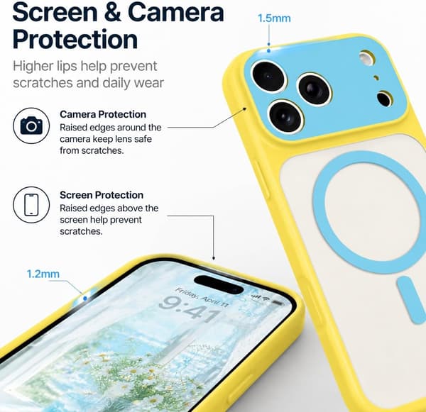 iPhone 17 Pro Magnetisk deksel i kontrastfarger, hvit iphone17PRO