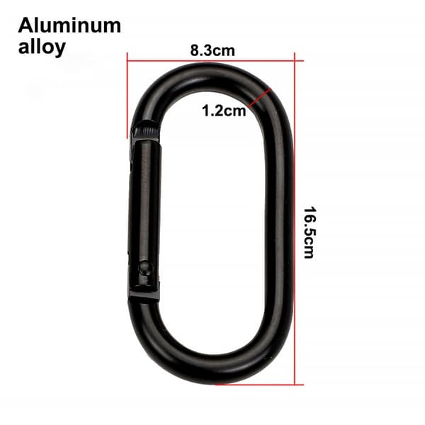 Karabinhager, 10-pak Sort Black