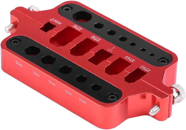 Multifunktionel loddestation i aluminium til XT60, XT90 og T (banan) stik