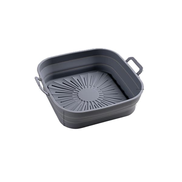 Sammenfoldelig Firkantet Airfryer Silikoneform 17,5 cm Grå Grey