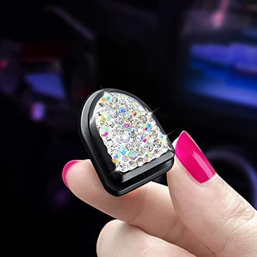 Miniature krystalkrog til bil, multifunktionel krog til glittermasker, nøgler og høretelefoner