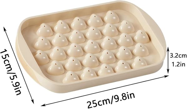 29-hulls, hjerteformede isbitbrett, isbrett i plast til fryser (beige) beige