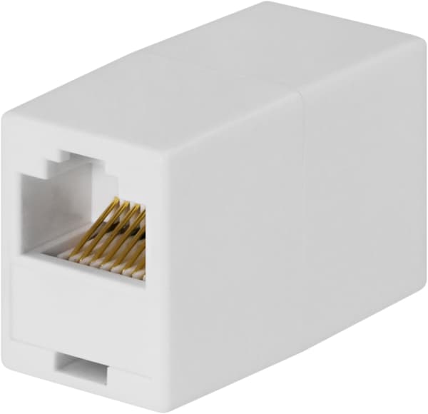 Modulær kontakt 8P / 8C, uskermet, RJ45, hvit