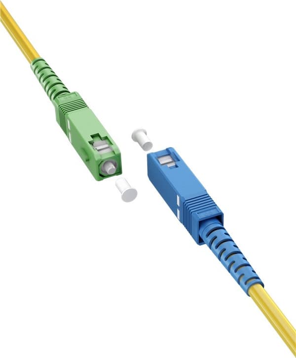 Fiberoptisk kabel (FTTH), Singlemode (OS2) Gul, gul (Simplex), 5 m