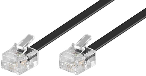 Modulär telefonkabel, svart