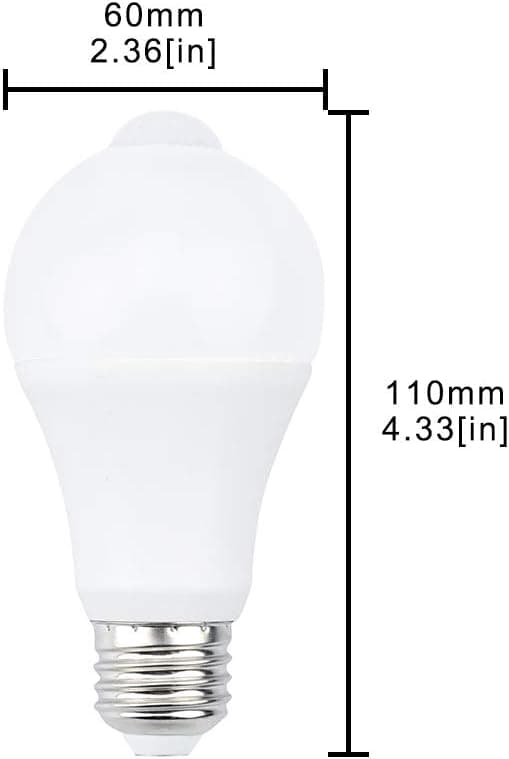 E27 LED-pære med bevegelsessensor, smart belysning, Strålevinkel: 120°, hvit, E27-sokkel, 9 watt.