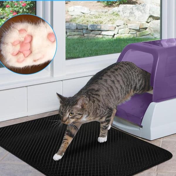 Honeycomb Design Litter Mat, Non-Slip and Waterproof, Multiple Sizes Grey 45*30cm