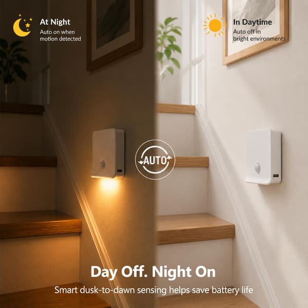 LED-lampor, 10-pack uppladdningsbara rörelsesensorlampor, varmvit, magnetfäste