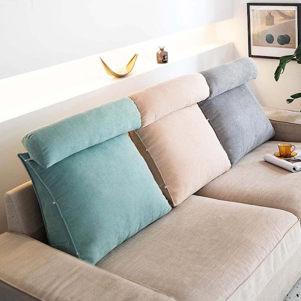 Back Support Pillow / Lumbar Support - Back Pillow with Adjustable Headrest White 45 x 45 x 20cm